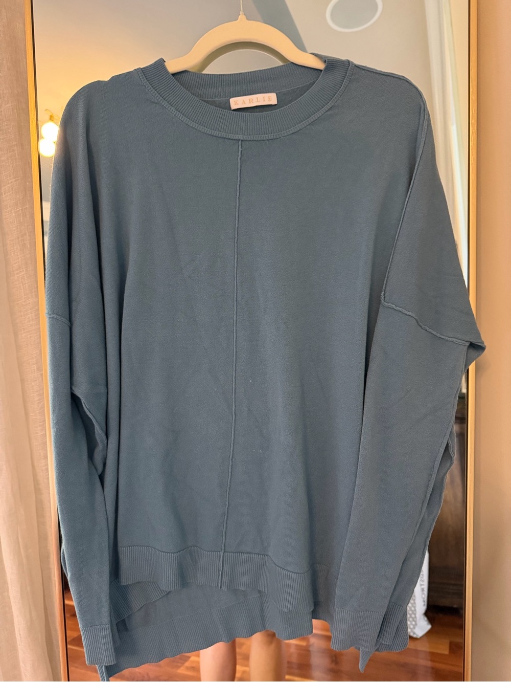 KARLIE Crewneck Sweater in Slate Blue